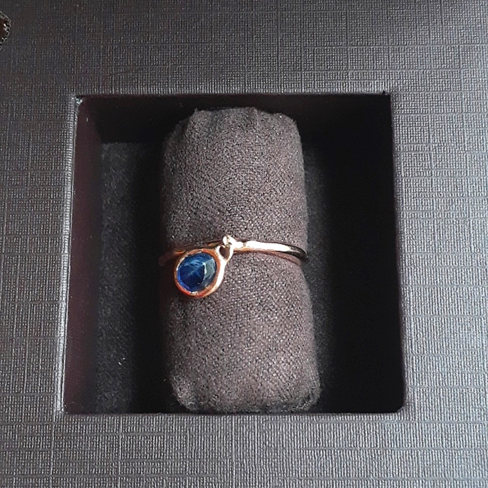 Monica Vinader Rose Gold with Kyanite Stone Ring, Size 5 3/4